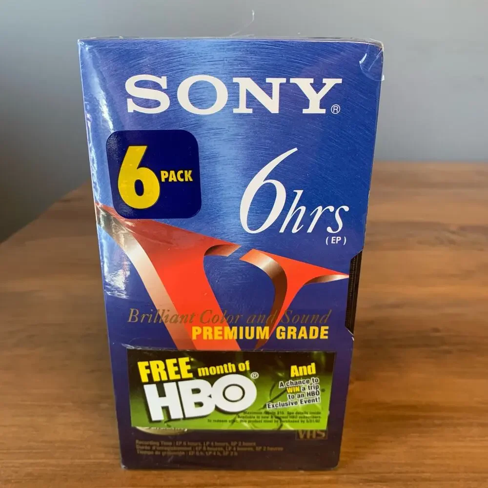 Sony T-120VF 246m VHS 6 Hour Premium Grade NOS Pack of 6